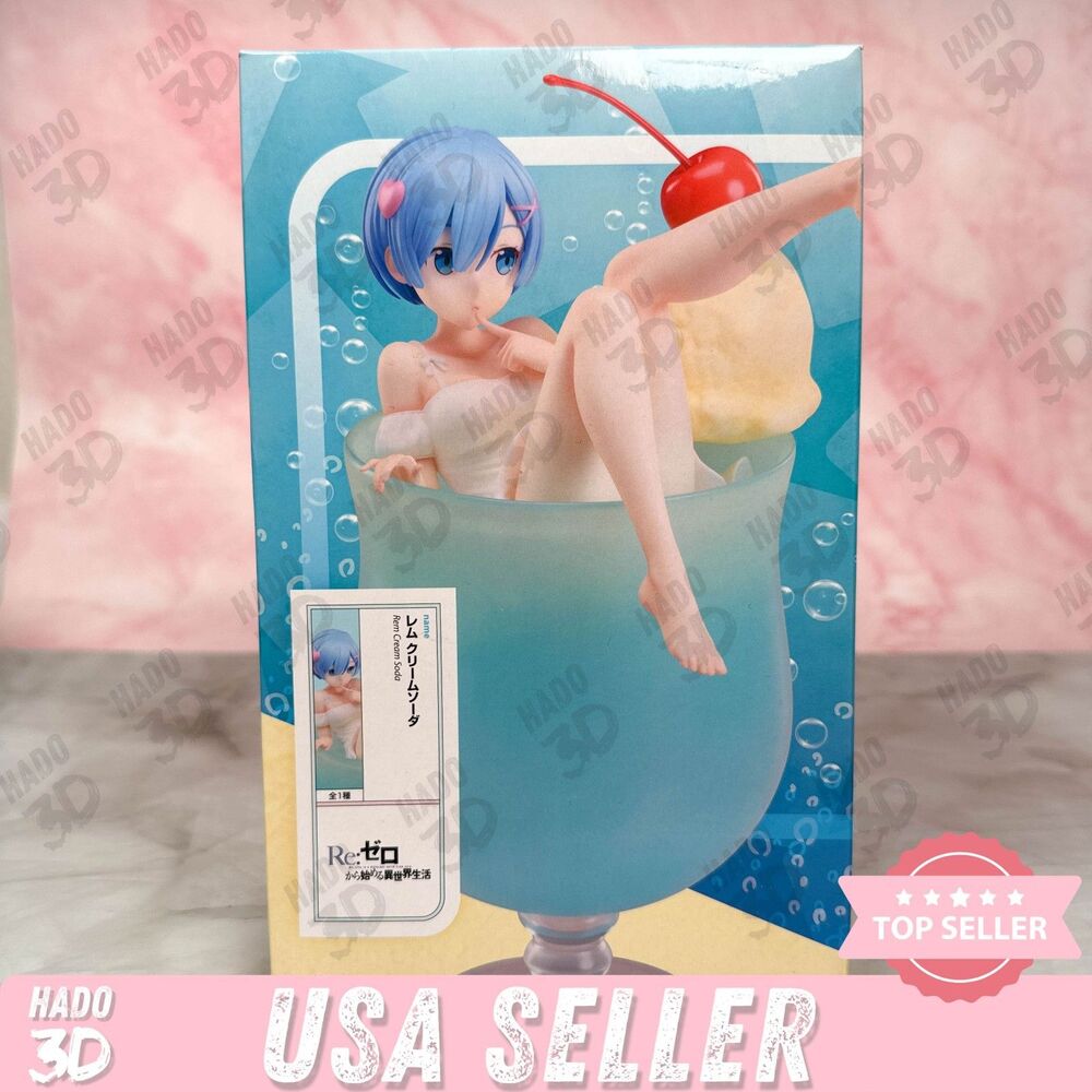 Re:Zero Rem Cream Soda 1/7 Scale Figure Prize Sealed Bath Time Pose Limited